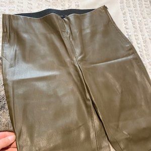 Olive Green/Brown Zara Leather Leggings WORN ONCE!